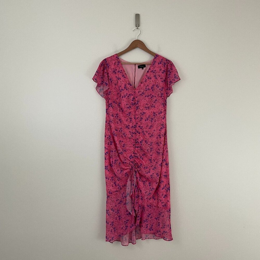 Majorelle Elaine Midi Dress in Pink Baybreeze Floral Size Large